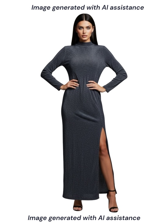 French Connection Dresses & Skirts - French Connection size 8 ribbed mock neck maxi dress